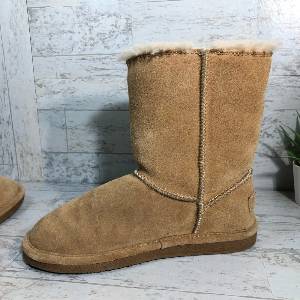 Bjorndal Suede Ankle Booties Joey Wool Lined Brown 6M‎